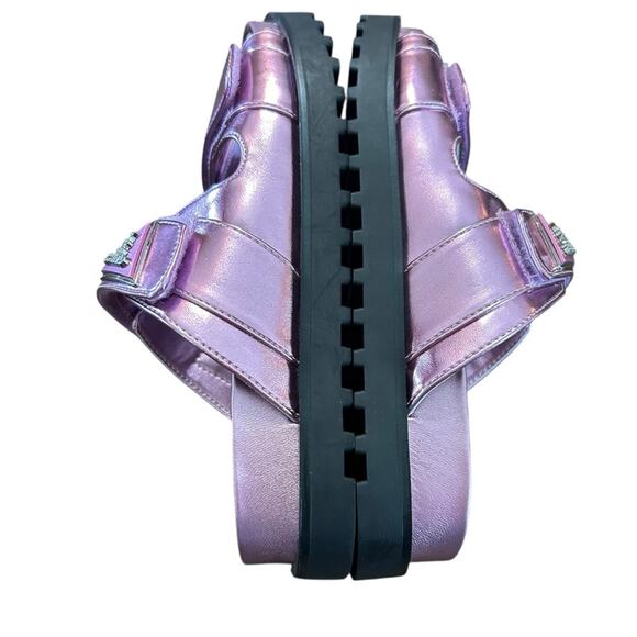 GUESS Fabula Lug-Sole Logo Footbed Sandals Slip On  Metallic Pink NEW Size 5 - Picture 7 of 9